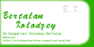 bertalan kolodzey business card